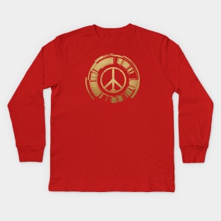 Walker of Peace [Metallic Gold] Kids Long Sleeve T-Shirt